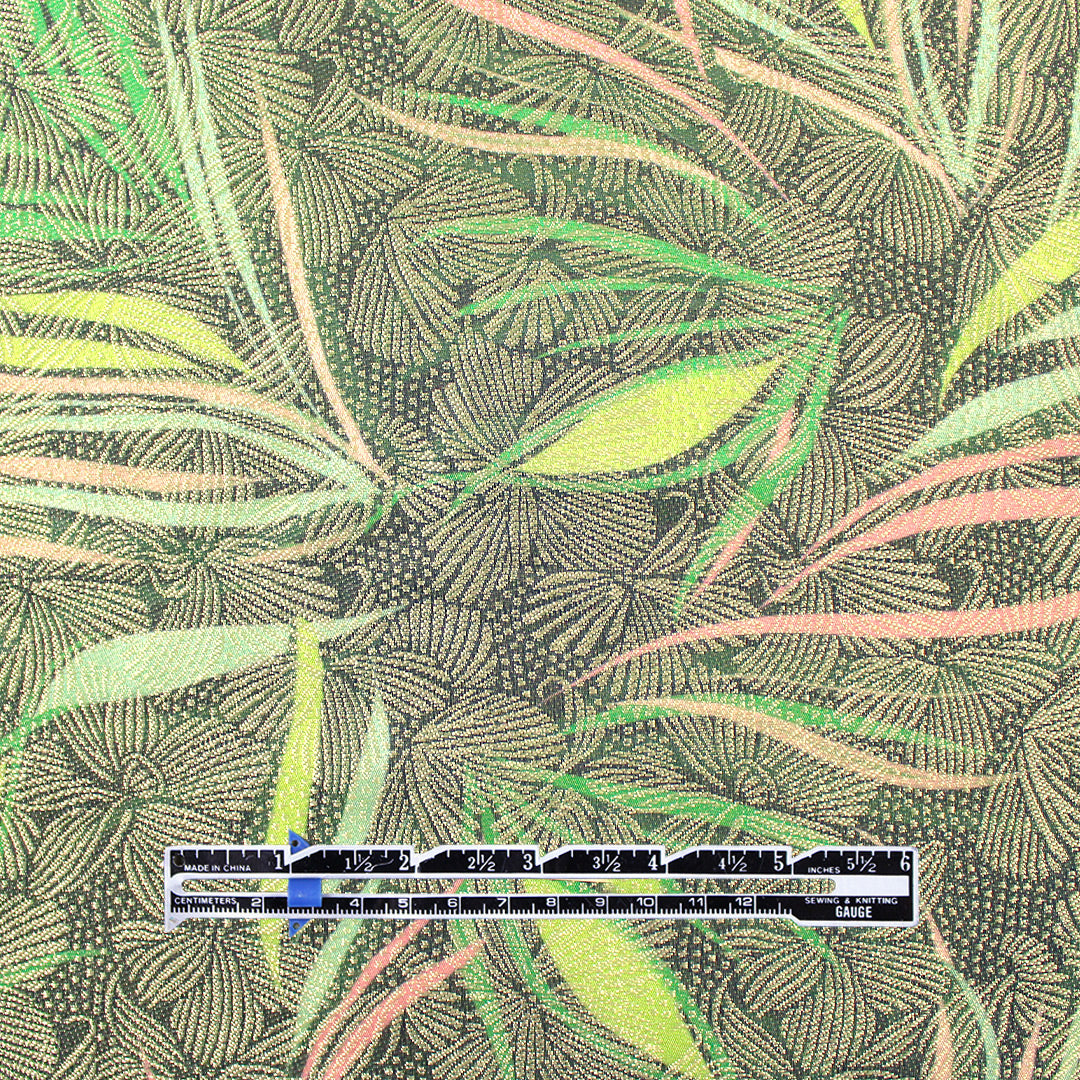 French metallic 'wispy leaf' jacquard brocade - soft greens, etc. .75 yds
