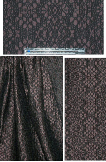 Italian wool/silk textured brocade - plum-brown