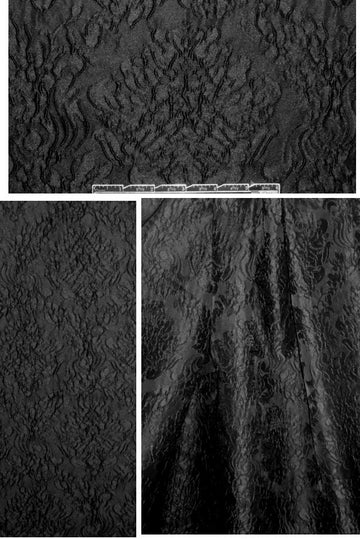 David Meister black on black textured scroll brocade 2 yd