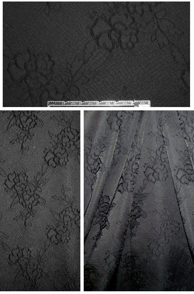David Meister black on black textured flower brocade