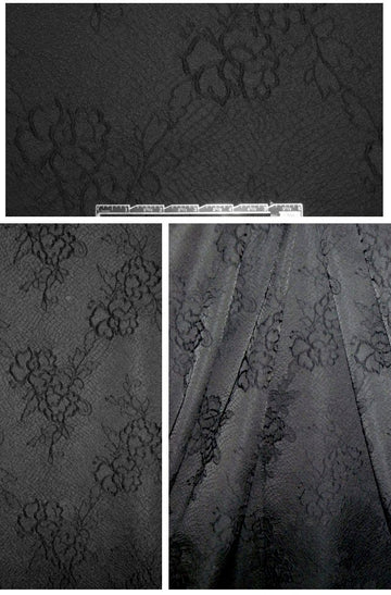 David Meister black on black textured flower brocade 1.66 yd