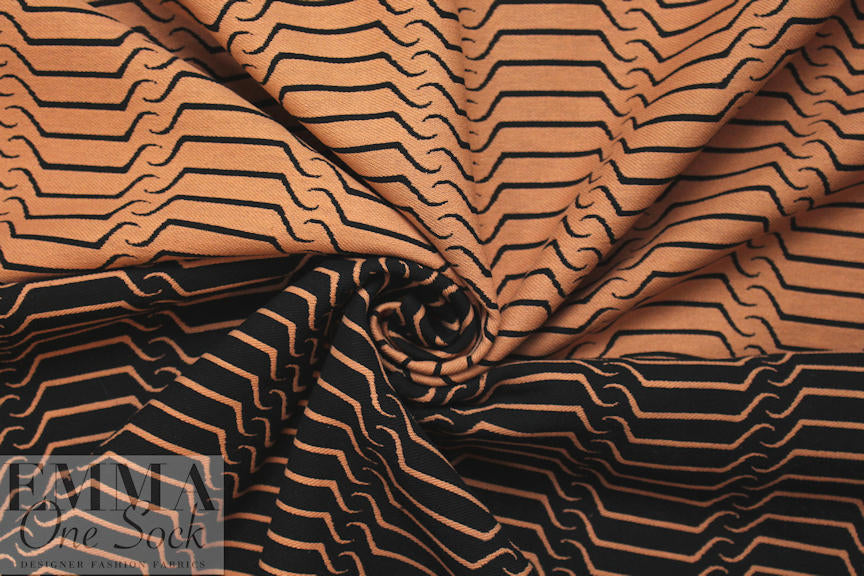 famous designer dusty peach graphic cotton jacquard