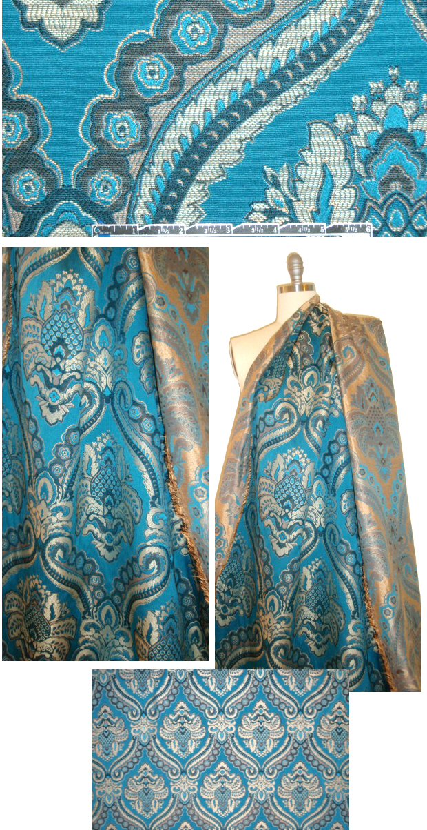 A1ice & 01ivia teal medallion jacquard brocade