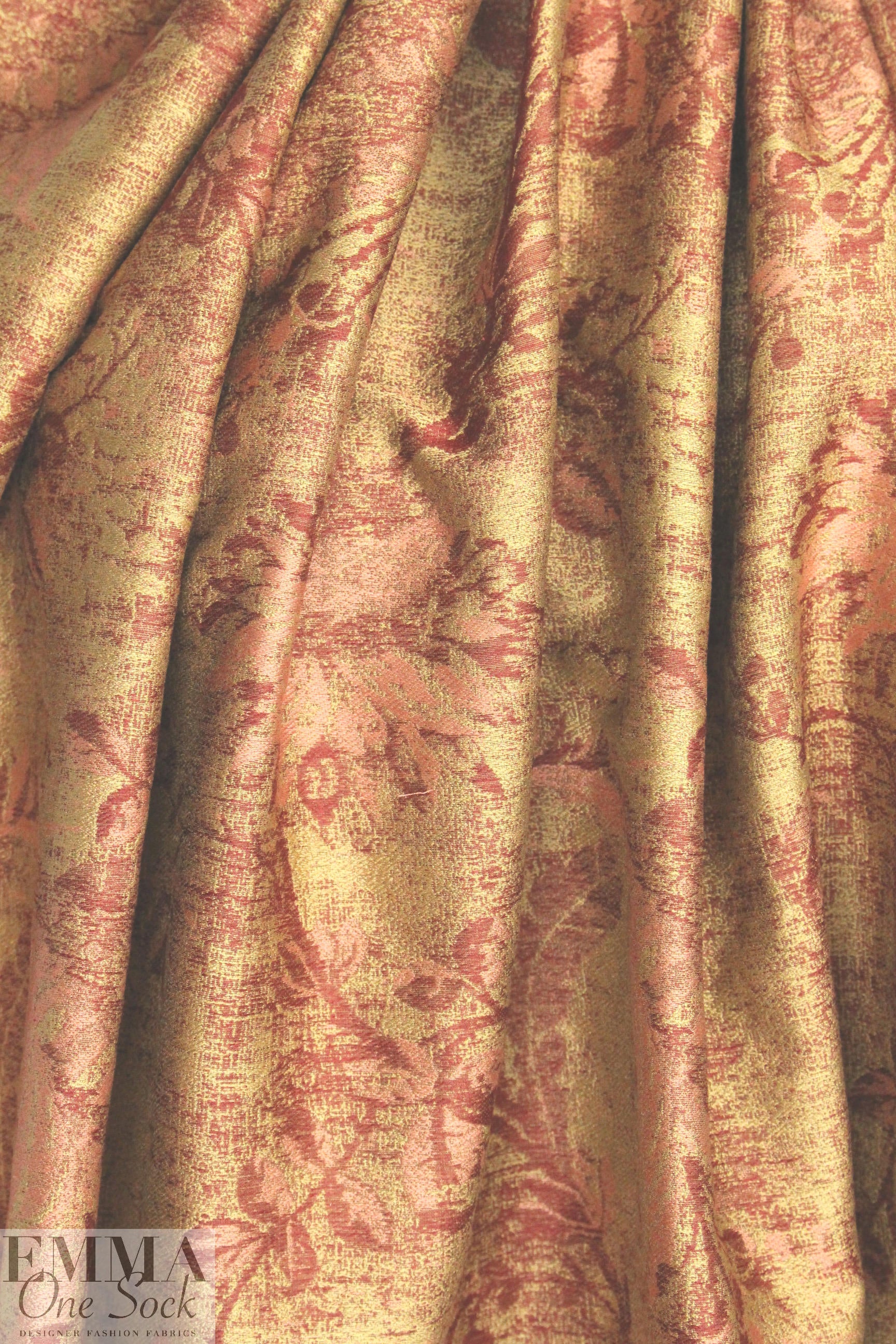Carmen Marc Va1vo weathered floral jaquard - paprika 2.125 yd