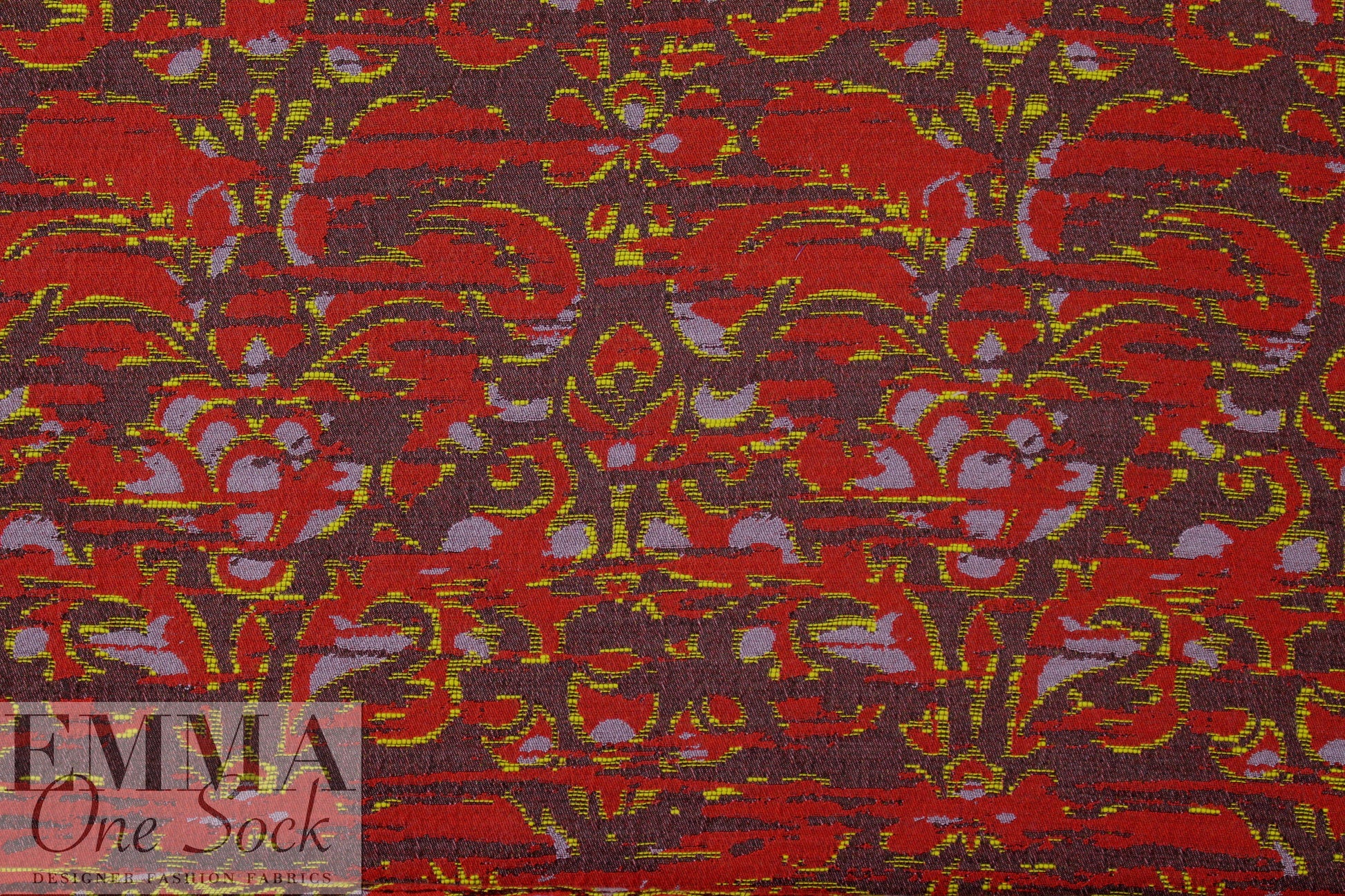 Italian wool blend jacquard brocade - scrollwork