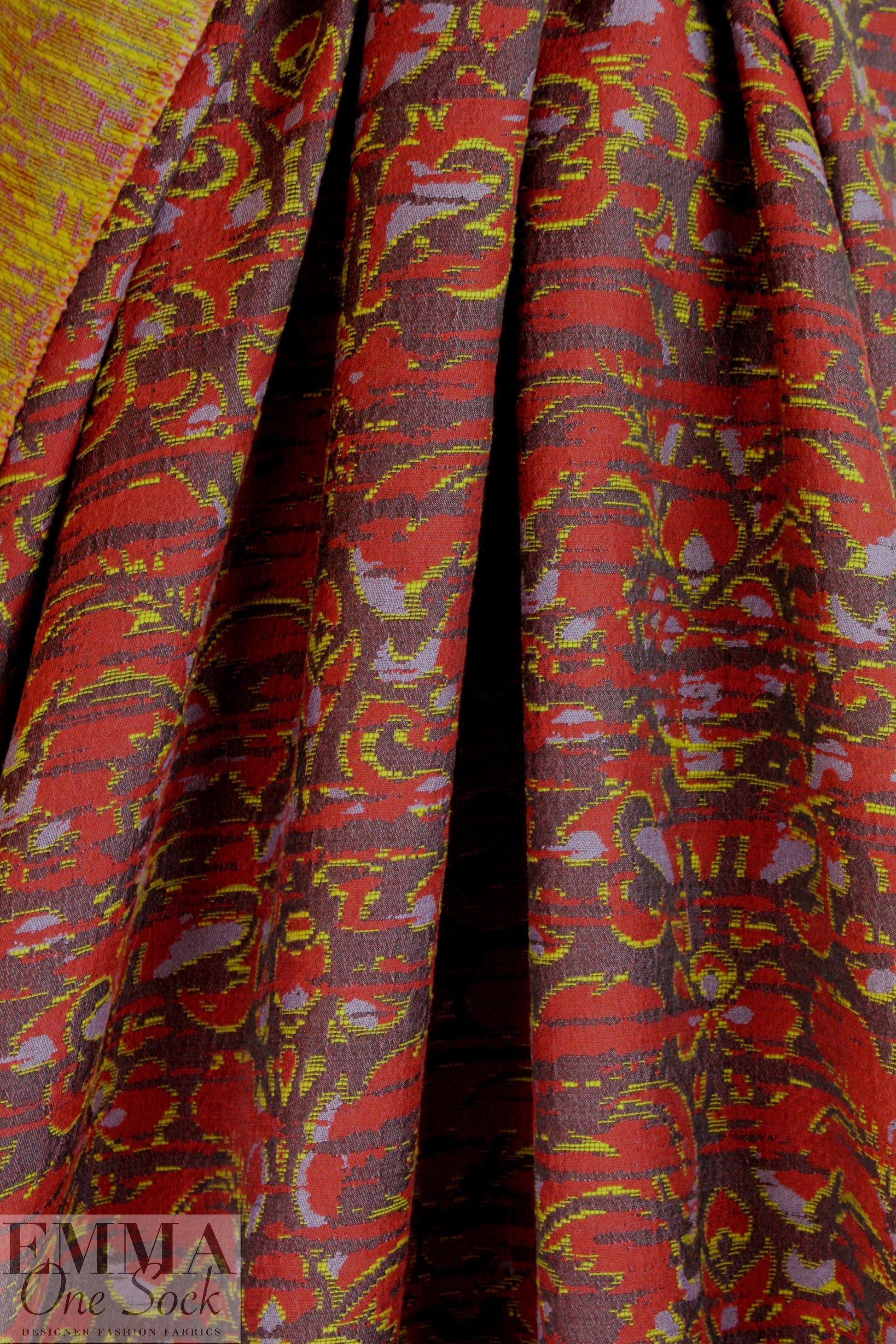 Italian wool blend jacquard brocade - scrollwork