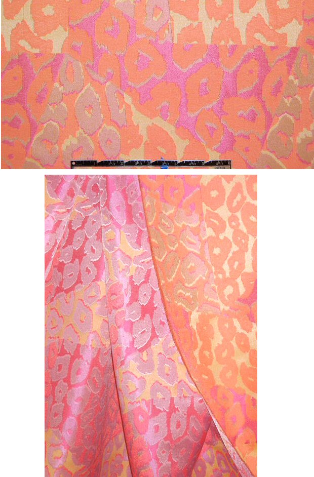 French stylized reversible cheetah brocade 1.55 yds FLAWS