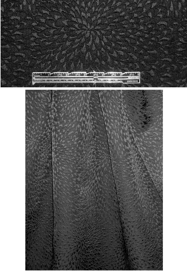 French '1000 petals' black on black brocade