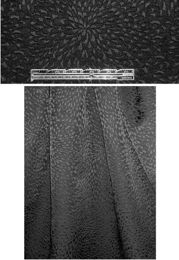 French '1000 petals' black on black brocade