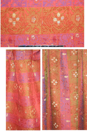 French spicy red/violet/raffia brocade