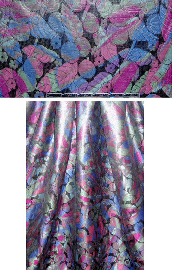 French 'leather look' over-printed berry brocade - C