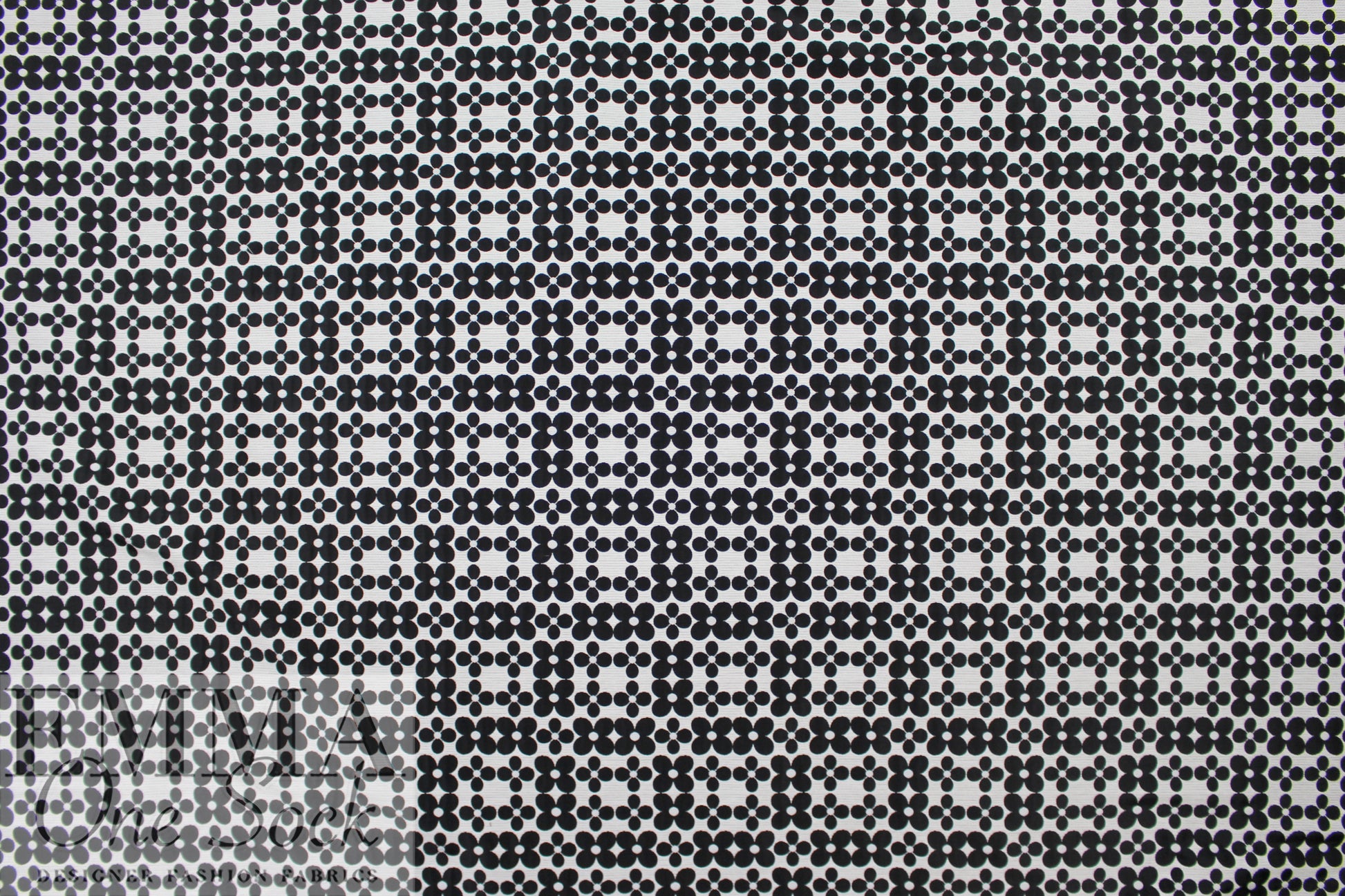 designer flower tile jacquard brocade - black/silvery white 2.25 yd