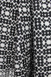 designer flower tile jacquard brocade - black/silvery white 2.25 yd