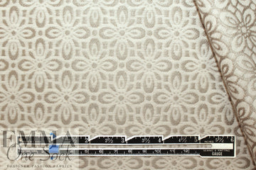 designer floral jacquard brocade - nickel/cream 1 yard