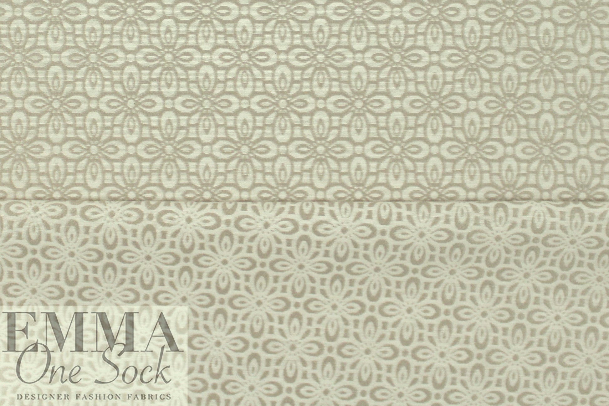 designer floral jacquard brocade - nickel/cream 1 yard