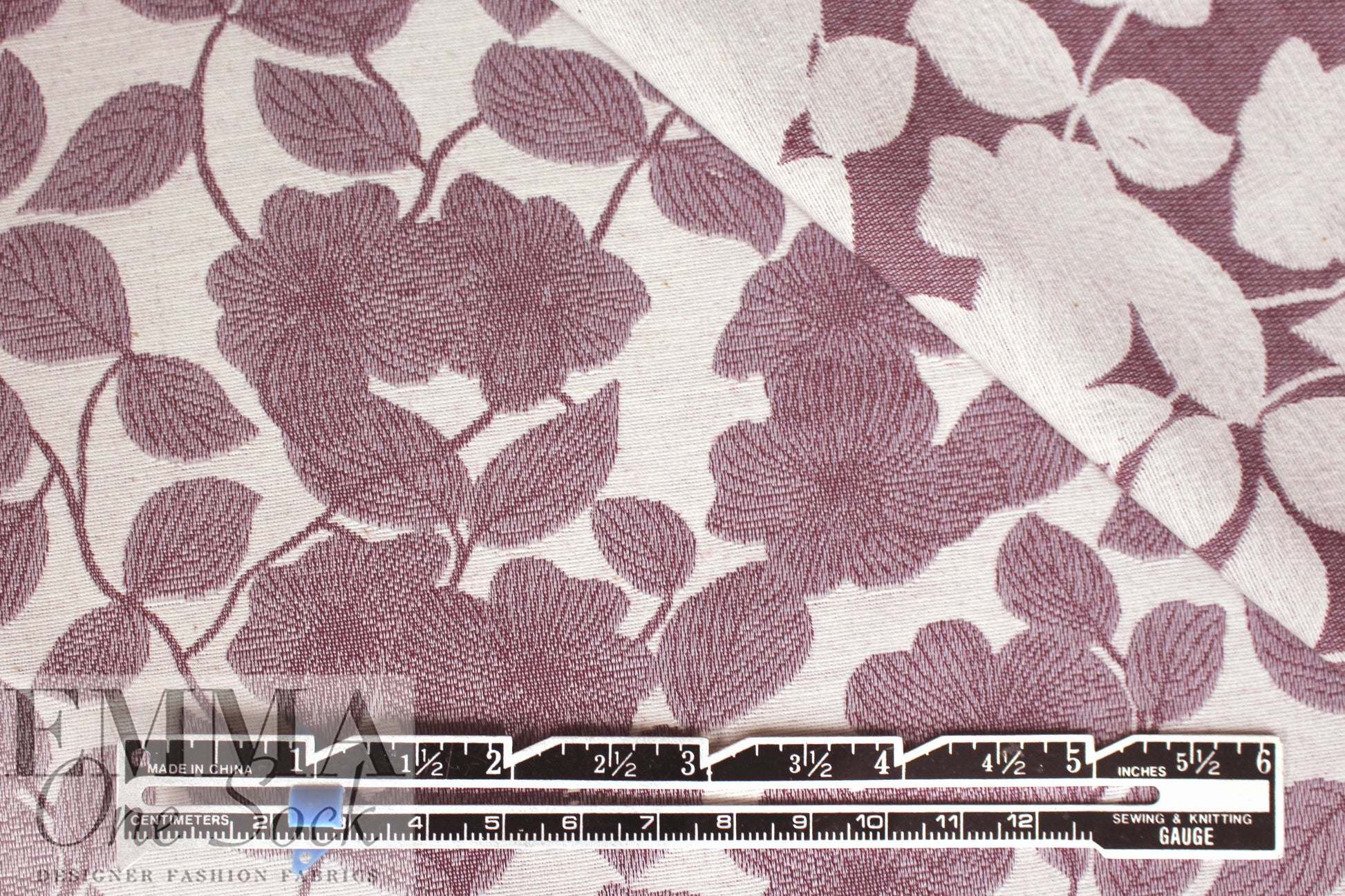 designer floral bloom jacquard brocade - dusty plum 1 yard