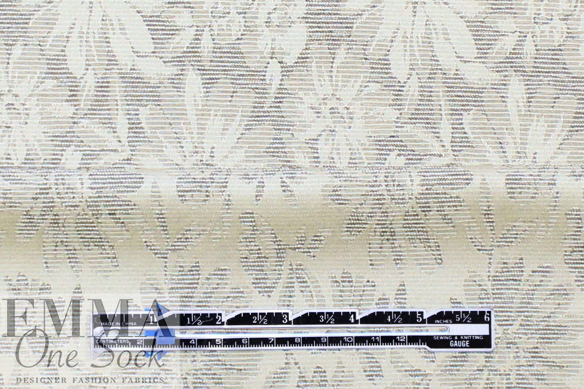 French silvery gray reversible floral jacquard 2 yds