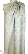 French silvery gray reversible floral jacquard 2 yds