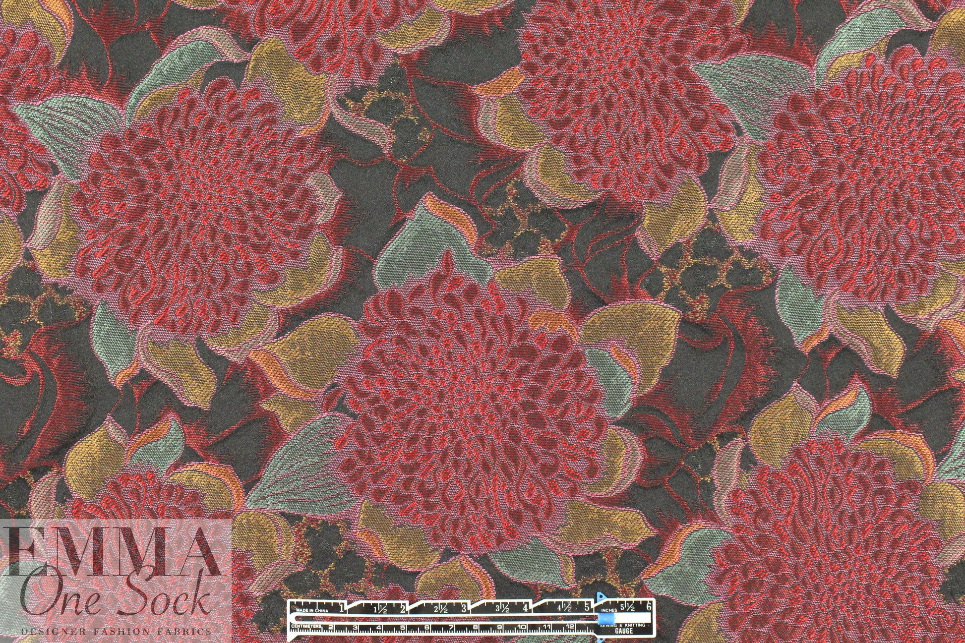 Italian textured matelasse' brocade - jewel flowers