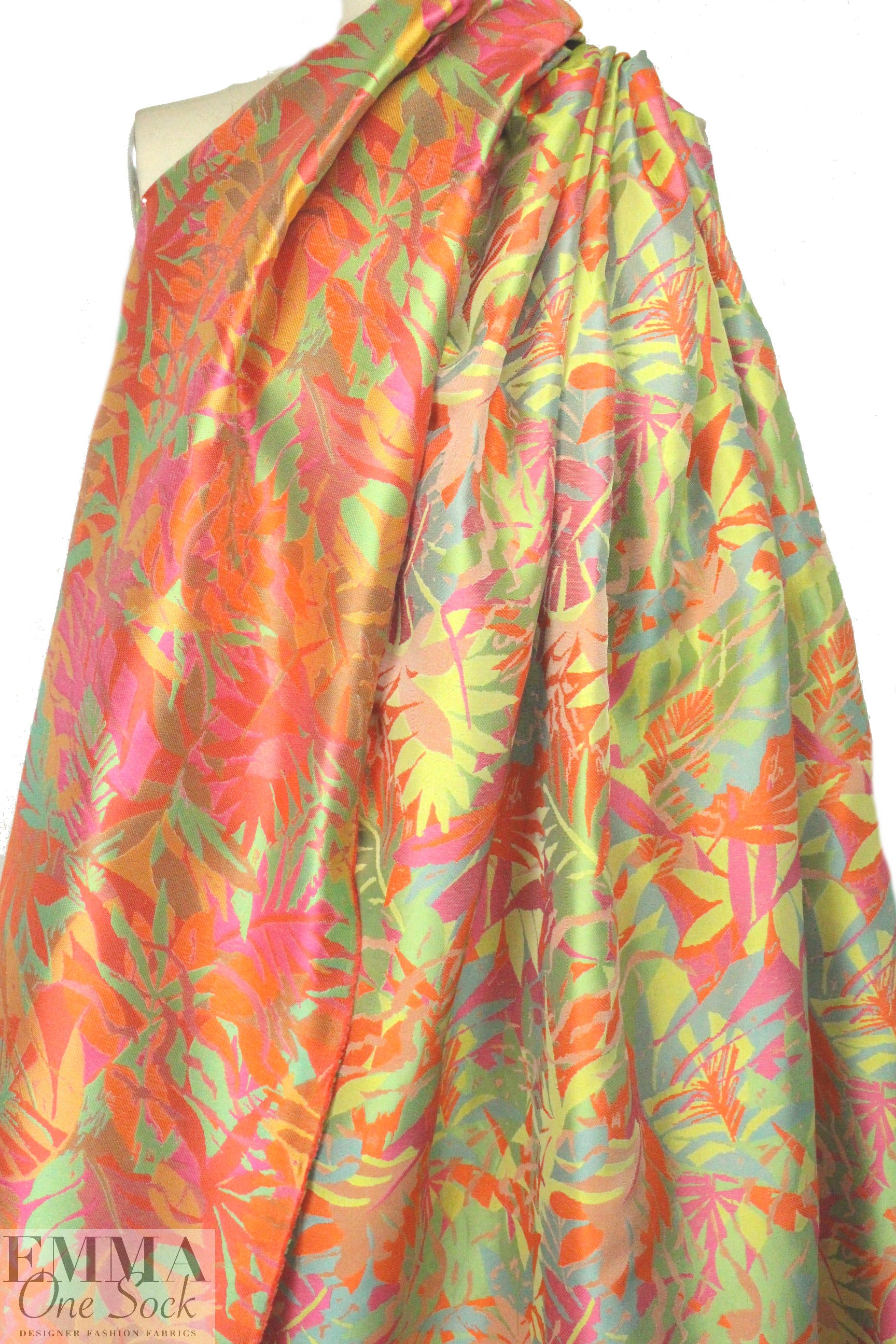 Italian colorful tropics jacquard brocade