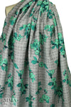 Italian jade flowers/tweed textured brocade