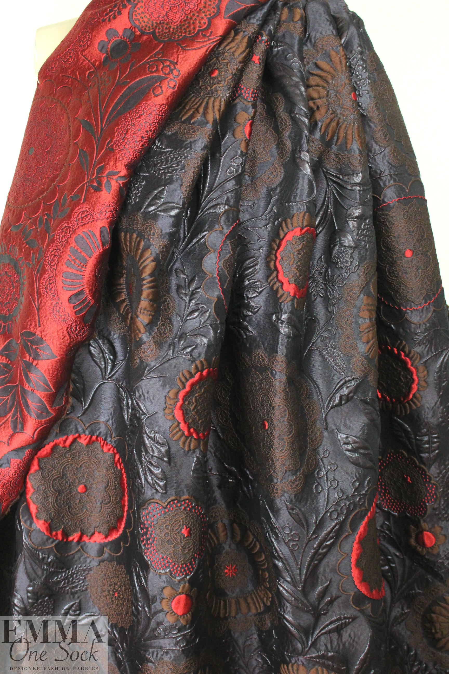 Italian medallion flower matelasse' brocade