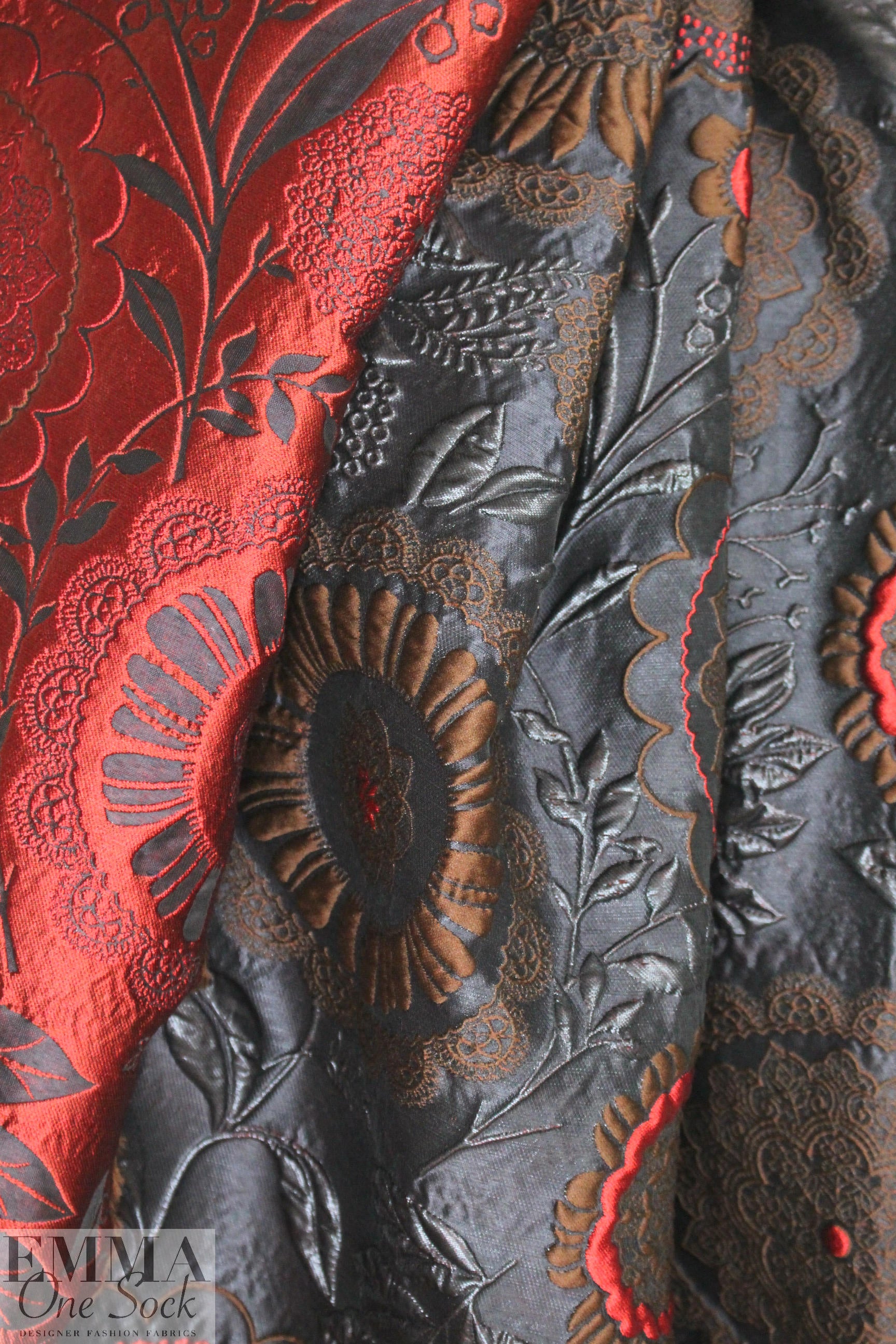 Italian medallion flower matelasse' brocade