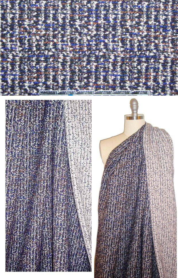 Italian textured yarn dye hatch design stretch jacquard 1.33 yd
