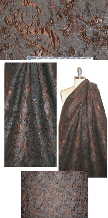 Italian espresso/nutmeg textured 'shimmer' brocade 1.66 yds