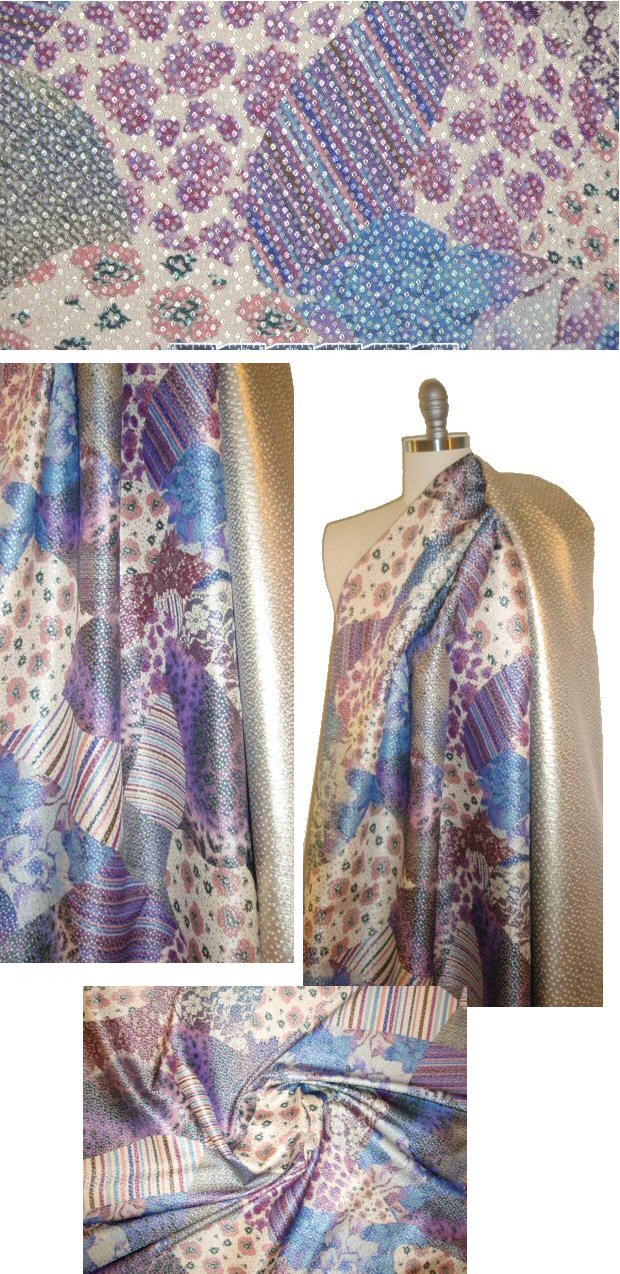 Italian decorative patchwork with gold metallic brocade 1.625 yd