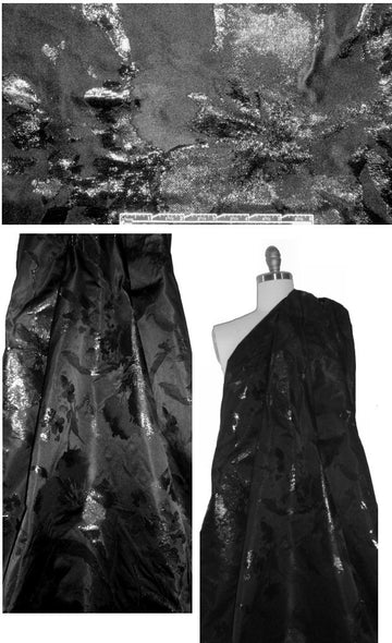Italian black on black silk blend brocade