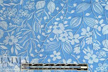 Italian wildflower jacquard brocade - sky/powder 1 yard