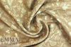 Italian floral silk brocade - white gold/tan