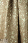 Italian floral silk brocade - white gold/tan
