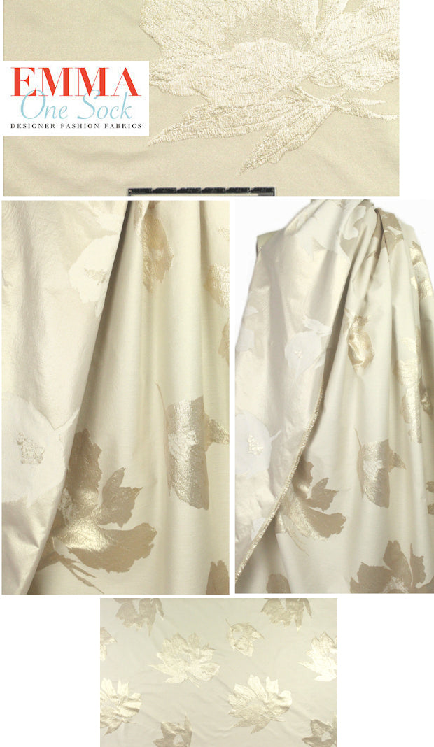 Ni1i L0tan white gold floral jacquard brocade