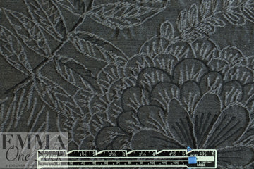 Italian gray tones floral textured jacquard brocade