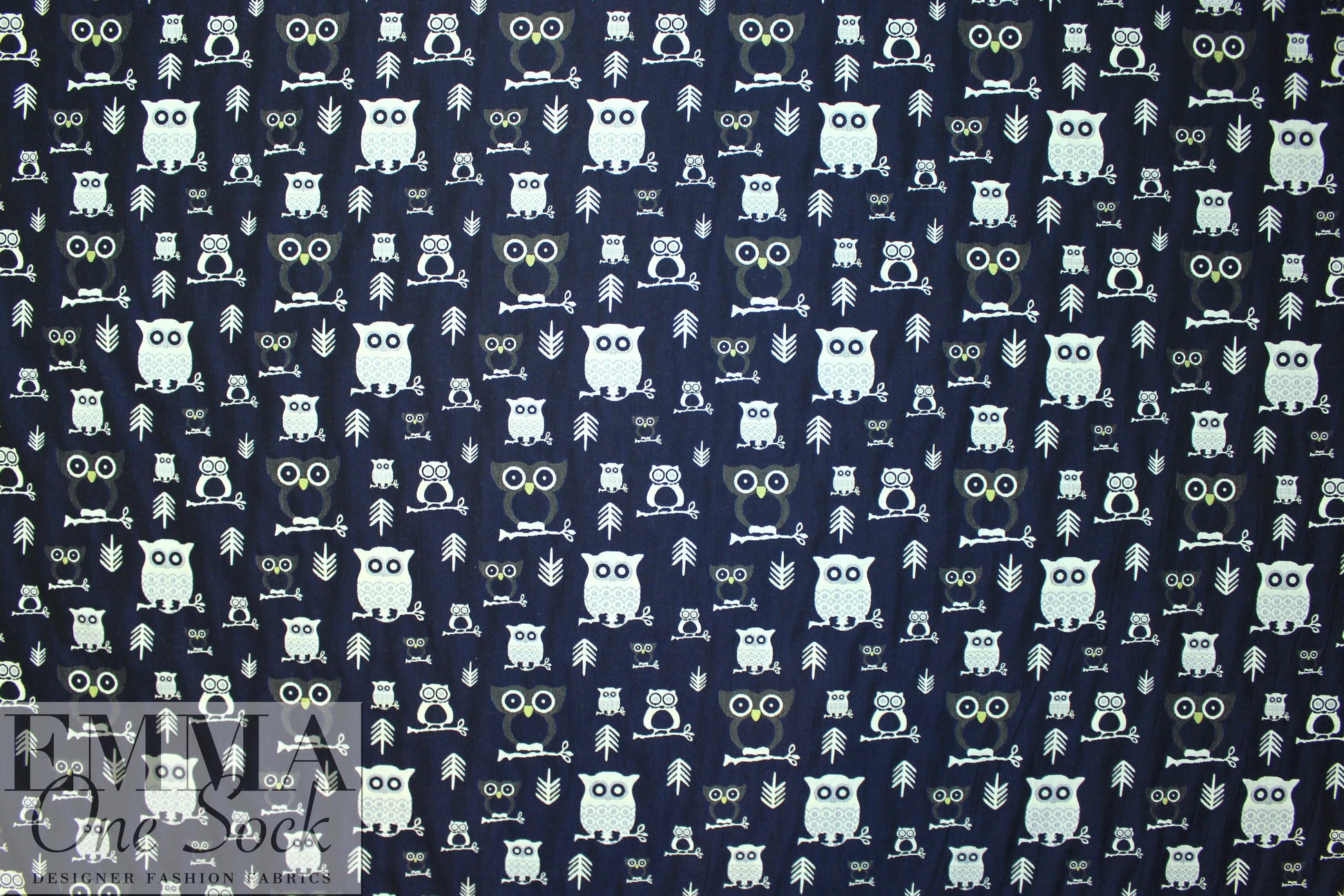 NY designer cotton blend jacquard brocade - owls