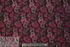 NY designer floral jacquard brocade - red plum/black