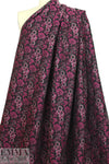 NY designer floral jacquard brocade - red plum/black