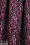 NY designer floral jacquard brocade - red plum/black
