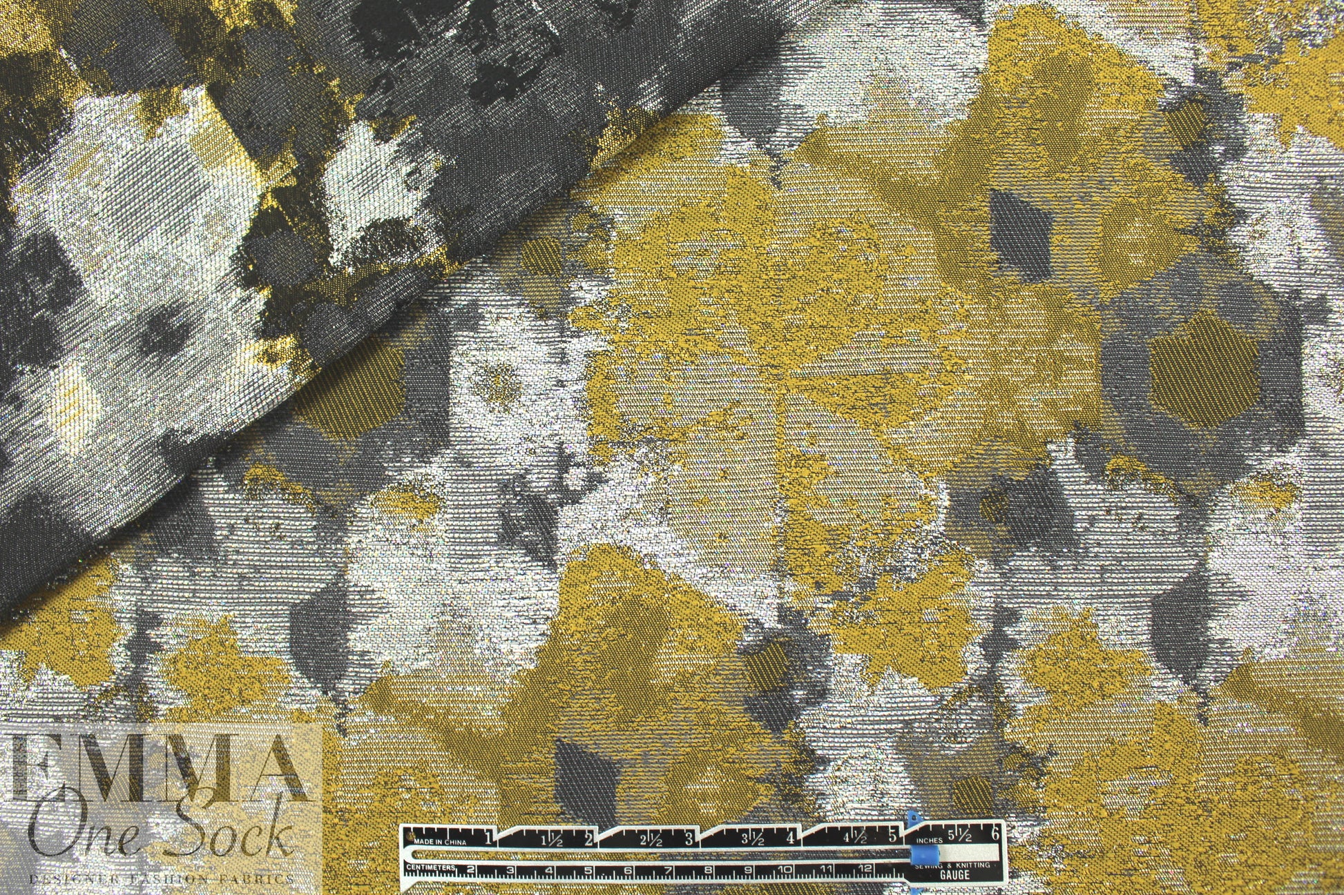 famous designer abstracted floral brocade - gold/silver
