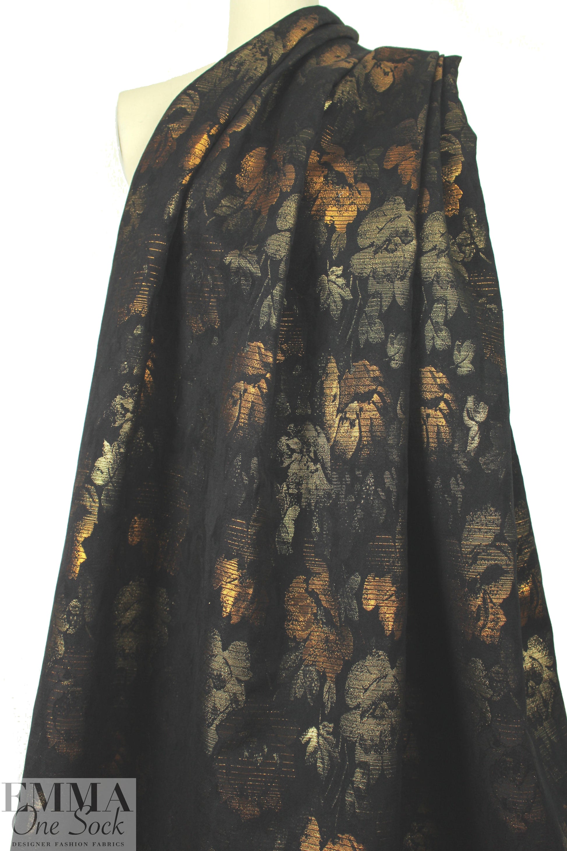 famous designer gold/copper floral metallic brocade