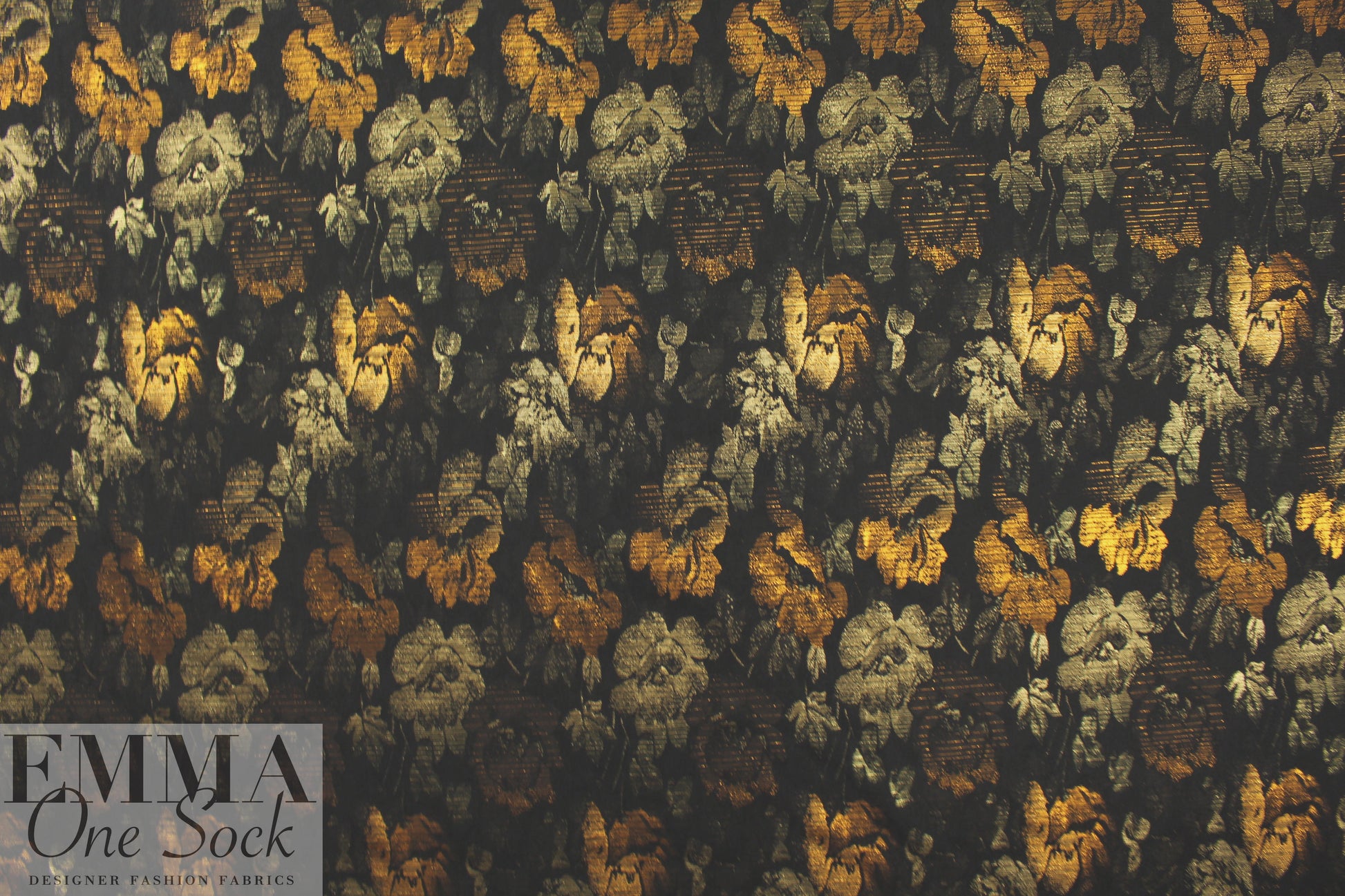 famous designer gold/copper floral metallic brocade