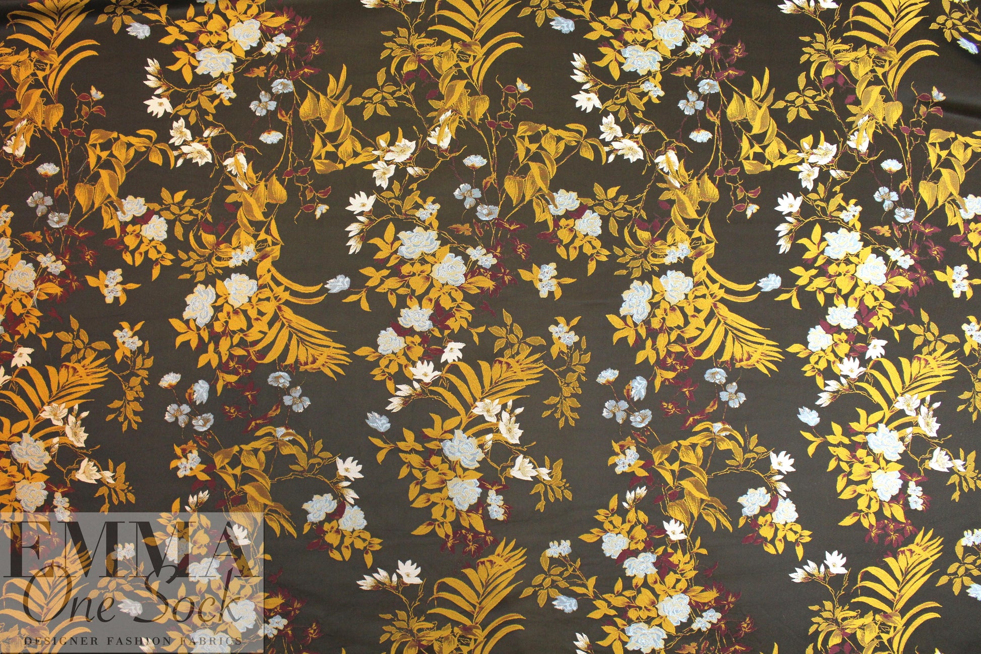 Italian floral brocade - gold/bronze/burgundy/blue 2 yd