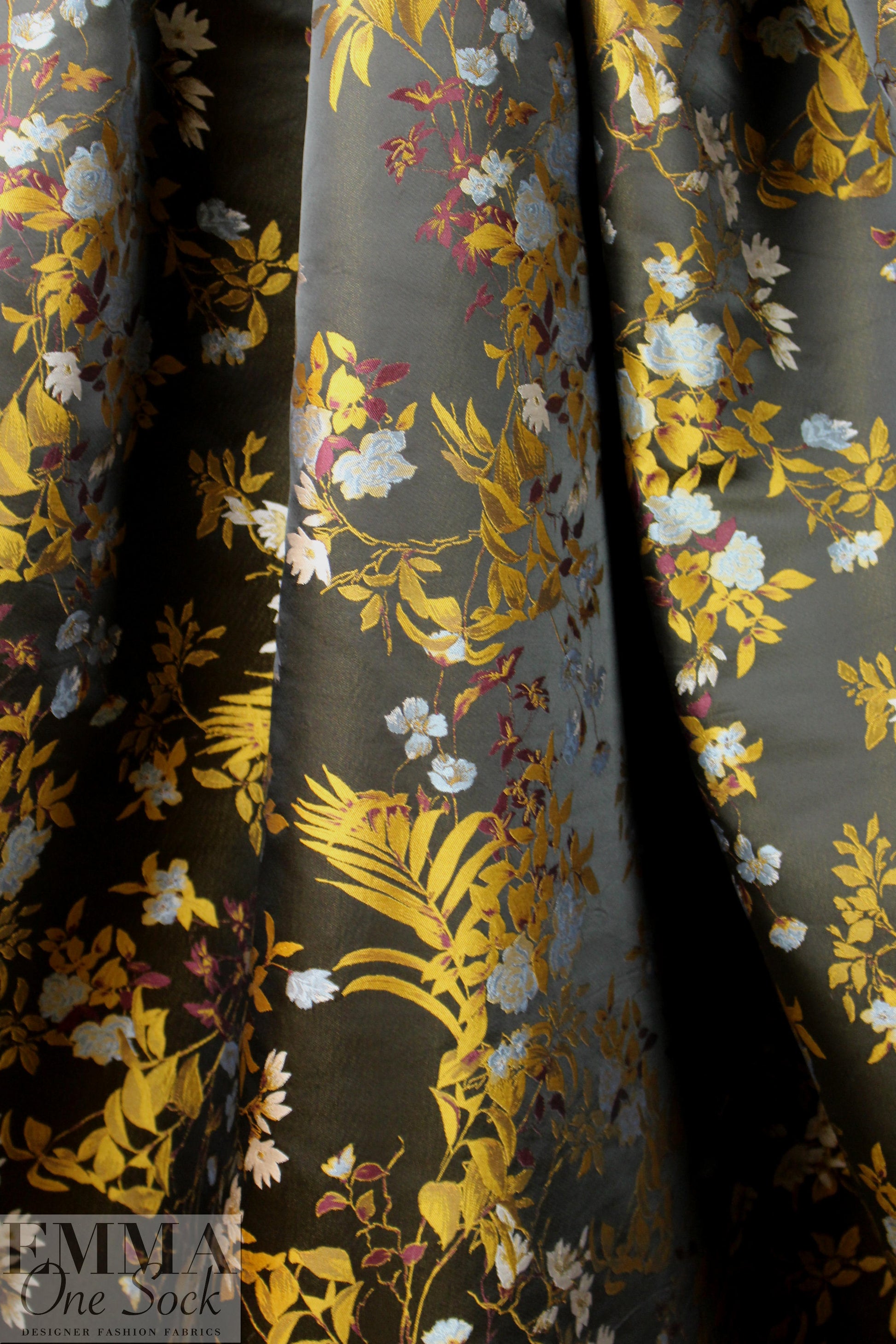 Italian floral brocade - gold/bronze/burgundy/blue 2 yd
