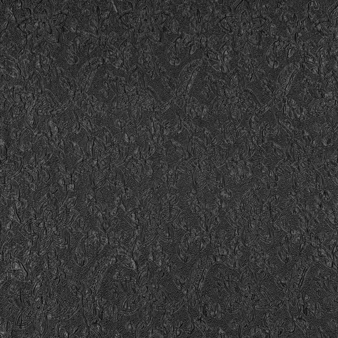 M. Lhui11ier textured matelasse' flower brocade - black .875 yds