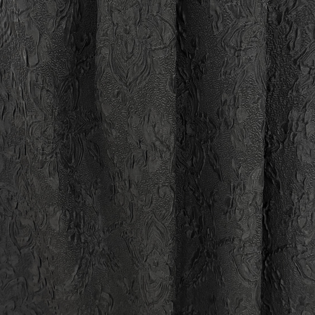 M. Lhui11ier textured matelasse' flower brocade - black 2.25 yd