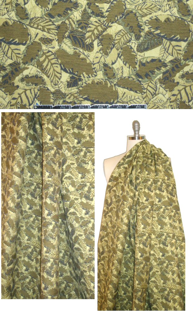 0pening Ceremony lemon grass/thyme leaves cotton jacquard