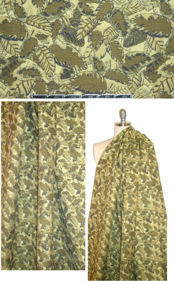 0pening Ceremony lemon grass/thyme leaves cotton jacquard