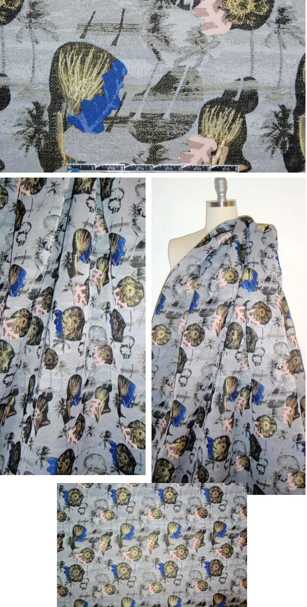 0pening Ceremony surreal landscape jacquard brocade .875 yds